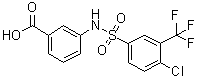 structure of CAS# 612041-76-6, 3-[[[4-Chloro-3-(trifluoromethyl)phenyl]sulfonyl]amino]benzoic acid