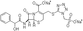 structure of CAS# 61270-78-8, Cefonicid sodium;Disodium (6R,7R)-7-[[(2R)-2-hydroxy-2-phenyl-acetyl]amino]-8-oxo-3-[[1-(sulfonatomethyl)tetrazol-5-yl]sulfanylmethyl]-5-thia-1-azabicyclo[4.2.0]oct-2-ene-2-carboxylate