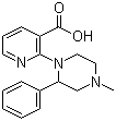 结构式 CAS# 61338-13-4, 米氮平酸; 1-(3-羧基吡啶-2-基)-2-苯基-4-甲基哌嗪; 2-(4-甲基-2-苯基-1-哌嗪)-3-吡啶甲酸