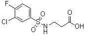 structure of CAS# 613657-34-4, N-[(3-Chloro-4-fluorophenyl)sulfonyl]-beta-alanine
