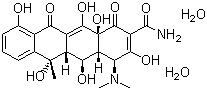structure of CAS# 6153-64-6, Oxytetracycline dihydrate;4-(Dimethylamino)-1,4,4a,5,5a,6,11,12a-octahydro-3,5,6,10,12,12a-hexahydroxy-6-methyl-1,11-dioxo-2-naphthacenecarboxamide dihydrate