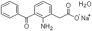 结构式 CAS# 61618-27-7, 氨芬酸钠; 2-(2-氨基-3-苯甲酰苯基)乙酸钠水合物