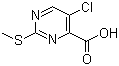 结构式 CAS# 61727-33-1, 5-氯-2-(甲硫基)嘧啶-4-羧酸