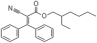 结构式 CAS# 6197-30-4, 奥克立林; 2-氰基-3,3-二苯基丙烯酸异辛酯; 2-氰基-3,3-二苯基丙烯酸-2-乙基己酯
