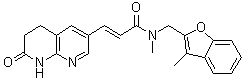 (2E)-N-Methyl-N-[(3-methyl-2-benzofuranyl)methyl]-3-(5,6,7,8-tetrahydro-7-oxo-1,8-naphthyridin-3-yl)-2-propenamide molecular structure (CAS 620175-39-5)