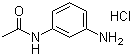 structure of CAS# 621-35-2, 3'-Aminoacetanilide hydrochloride;N-Acetyl-m-phenylenediamine hydrochloride; 3-Acetamidoanilinium chloride