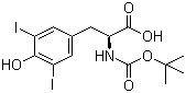 结构式 CAS# 62129-53-7, N-叔丁氧羰基-3,5-二碘-L-酪氨酸