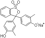 structure of CAS# 62625-29-0, Cresol Red;Sodium hydrogen 4,4'-(3H-2,1-benzoxathiol-3-ylidene)bis(2-methylphenolate) S,S-dioxide