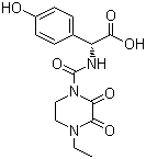 structure of CAS# 62893-24-7, (2R)-2-[(4-Ethyl-2,3-dioxopiperazinyl)carbonylamino]-2-(4-hydroxyphenyl)acetic acid;HO-EPCP