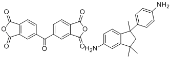 structure of CAS# 62929-02-6, 5,5'-Carbonylbis(2-benzofuran-1,3-dione) - 1-(4-aminophenyl)-1,3,3-trimethyl-5-indanamine