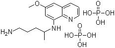 structure of CAS# 63-45-6, Primaquine diphosphate;Primaquine bisphosphate; 8-(4-Amino-1-methylbutylamino)-6-methoxyquinoline diphosphate