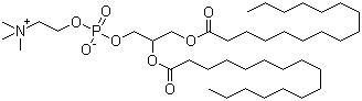 结构式 CAS# 63-89-8, 1,2-二棕榈酰-sn-甘油-3-磷酰胆碱; L-alpha-二棕榈酰磷脂酰胆碱