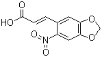structure of CAS# 6315-90-8, 3,4-Methylenedioxy-6-nitrocinnamic acid;4,5-(Methylenedioxy)-2-nitrocinnamic acid; 3-(6-Nitro-1,3-benzodioxol-5-yl)-2-propenoic acid; 3-(4,5-Methylenedioxy-2-nitrophenyl)acrylic acid; NSC 21034