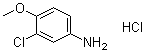结构式 CAS# 6329-90-4, 3-氯-4-甲氧基苯胺盐酸盐