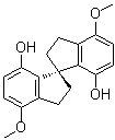 结构式 CAS# 636601-30-4, (1S)-2,2',3,3'-四氢-4,4'-二甲氧基-1,1'-螺双[1H-茚]-7,7'-二醇
