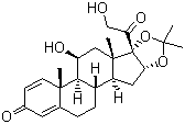 structure of CAS# 638-94-8, Desonide;(11b,16a)-11,21-Dihydroxy-16,17-((1-methylethylidene)bis(oxy))-pregna-1,4-diene-3,20-dione