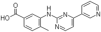 structure of CAS# 641569-94-0, 4-Methyl-3-[[4-(3-pyridinyl)-2-pyrimidinyl]amino]benzoic acid