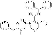 structure of CAS# 64308-63-0, GCLH;7-Phenylacetamido-3-chloromethyl-3-cephem-4-carboxylic acid di-phenyl methyl ester