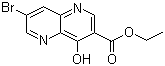 结构式 CAS# 64436-97-1, 7-溴-4-羟基-1,5-萘啶-3-羧酸乙酯