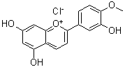 结构式 CAS# 64670-94-6, 5,7-二羟基-2-(3-羟基-4-甲氧基苯基)-1-苯并吡喃鎓氯化物