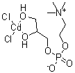 structure of CAS# 64681-08-9, sn-Glycero-3-phosphocholine cadmium chloride adduct;[T-4-(S)]-Dichloro[2-[[(2,3-dihydroxypropoxy)hydroxyphosphinyl]oxy]-N,N,N-trimethylethanaminiumato]cadmium