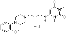 structure of CAS# 64887-14-5, Urapidil hydrochloride;6-[[3-[4-(2-Methoxyphenyl)-1-piperazinyl]propyl]amino]-1,3-dimethyluracil hydrochloride