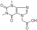 structure of CAS# 652-37-9, Theophylline-7-acetic acid;1,3-Dimethylxanthine-7-acetic acid; 2-(1,3-Dimethyl-2,6-dioxo-2,3,6,7-tetrahydro-1H-purin-7-yl)acetic acid