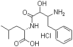structure of CAS# 65391-42-6, (-)-Bestatin hydrochloride;N-(3-Amino-2-hydroxy-1-oxo-4-phenylbutyl)-L-leucine monohydrochloride