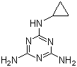 structure of CAS# 66215-27-8, Cyromazine;N-cyclopropyl-1,3,5-triazine-2,4,6-triamine; 2-Cyclopropylamino-4,6-diamino-s-triazine; Diamino-6-(cyclopropylamino)-s-triazine; Cyclopropyl-1,3,5-triazine-2,4,6-triamine; Cyclopropylmelamine; Larvadex; OMS-2014; Trigard