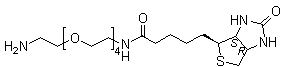 structure of CAS# 663171-32-2, (3aS,4S,6aR)-N-(14-Amino-3,6,9,12-tetraoxatetradec-1-yl)hexahydro-2-oxo-1H-thieno[3,4-d]imidazole-4-pentanamide
