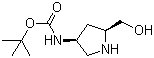 结构式 CAS# 663948-85-4, [(3S,5S)-5-(羟甲基)-3-吡咯烷基]氨基甲酸叔丁酯