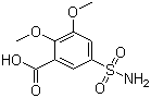 结构式 CAS# 66644-80-2, 2,3-二甲氧基-5-磺酰胺苯甲酸