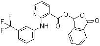 structure of CAS# 66898-62-2, Talniflumate;3-Pyridinecarboxylic acid 2-{[(3-trifluoromethyl)phenyl]amino}-1,3-dihydro-3-oxo-1-soenzofuranyl ester