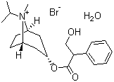 structure of CAS# 66985-17-9, Ipratropium bromide;3-(3-Hydroxy-1-oxo-2-phenylpropoxy)-8-methyl-8-(1-methylethyl)-8-azoniabicyclo(3.2.1)octane bromide monohydrate