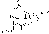 结构式 CAS# 671225-26-6, 皮质醇 17-(碳酸乙酯)酯 21-丙酸酯