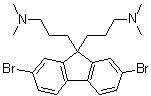 structure of CAS# 673474-73-2, 2,7-Dibromo-9,9-bis[3-(dimethylamino)propyl]fluorene;2,7-Dibromo-9,9-bis(3''-(N,N-dimethylamino)propyl)fluorene; 2,7-Dibromo-9,9-bis[3-(N,N-dimethylamino)propyl]fluorene