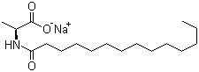 结构式 CAS# 67395-95-3, N-十四碳酰基-L-丙氨酸钠