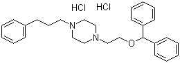 结构式 CAS# 67469-81-2, 1-[2-(二苯基甲氧基)乙基]-4-(3-苯基丙基)哌嗪二盐酸盐