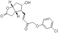 结构式 CAS# 67738-67-4, [3aa,4a(E),5b,6aa]-4-[4-(3-氯苯氧基)-3-氧代-1-丁烯基]六氢-5-羟基-2H-环戊并[b]呋喃-2-酮