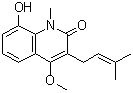 structure of CAS# 67879-81-6, Glycosolone;8-Hydroxy-4-methoxy-1-methyl-3-(3-methyl-2-buten-1-yl)-2(1H)-quinolinone