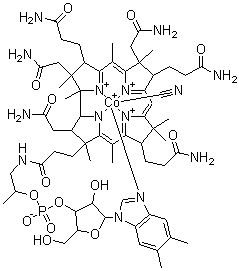 structure of CAS# 68-19-9, Cyanocobalamin;Cyano-5,6-dimethylbenzimidazole-cobalamin; Vitamin B12