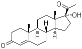 structure of CAS# 68-96-2, Hydroxyprogesterone;17a-Hydroxyprogesterone; 4-Pregnen-17a-ol-3,20-dione; 17a-Hydroxypregn-4-ene-3,20-dione