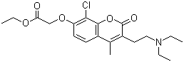structure of CAS# 68206-94-0, Cloricromene;Ethyl 2-[8-chloro-3-(2-diethylaminoethyl)-4-methyl-2-oxochromen-7-yl]oxyacetate