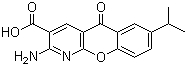 structure of CAS# 68302-57-8, Amlexanox;2-Amino-7-isopropyl-5-oxo-5H-[1]benzopyrano[2,3-b]pyridine-3-carboxylic acid