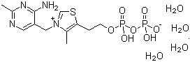 结构式 CAS# 68684-55-9, 四水合辅羧酶; 辅羧酶四水合物; 四水合硫胺焦磷酸酯