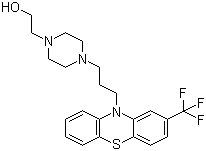 structure of CAS# 69-23-8, Fluphenazine;2-(4-{3-[2-(Trifluoromethyl)-10H-phenothiazin-10-yl]propyl}piperazin-1-yl)ethanol