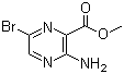 structure of CAS# 6966-01-4, Methyl 3-amino-6-bromopyrazine-2-carboxylate;3-Amino-6-bromopyrazine-2-carboxylic acid methyl ester; 5-Amino-2-bromo-6-pyrazinecarboxylic acid methyl ester