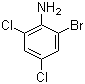 结构式 CAS# 697-86-9, 2-溴-4,6-二氯苯胺