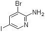 结构式 CAS# 697300-73-5, 3-溴-5-碘-2-吡啶胺
