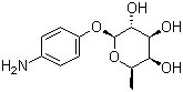 structure of CAS# 69936-58-9, 4-Aminophenyl 6-deoxy-beta-L-galactopyranoside;p-Aminophenyl beta-L-fucopyranoside